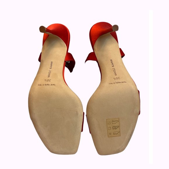 NEW Manolo Blahnik Size 38.5 EU Parinasan Embellished Ankle-Strap Sandals, Red - Picture 7 of 11